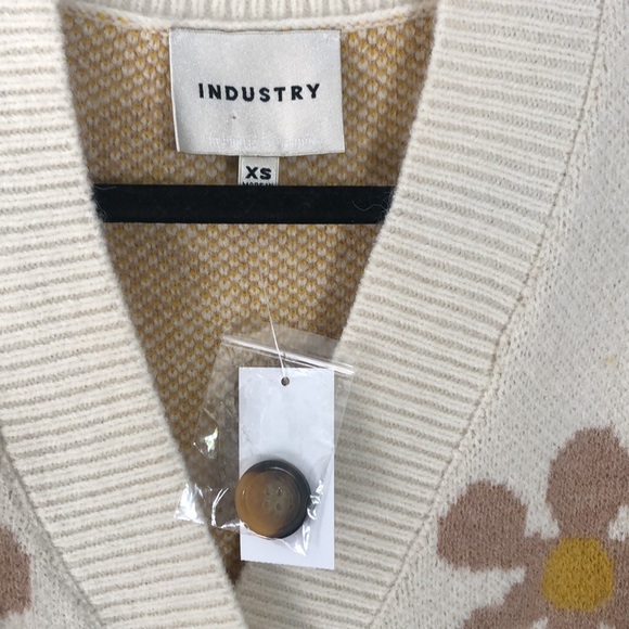 Industry flower power waist high cardigan sweater. - Picture 7 of 11